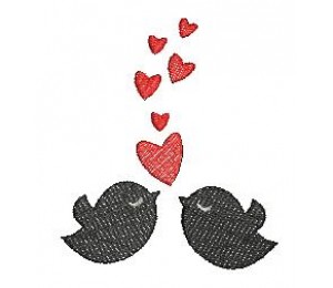 Stickmuster - Love Birds Pärchen